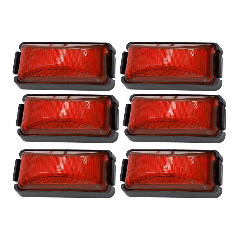 6pcs 6-LED Red Side Marker Light Clearance Lamp 10V-30V Fit for Car SUV Van Lorry RV Bus Boat Trailer Truck