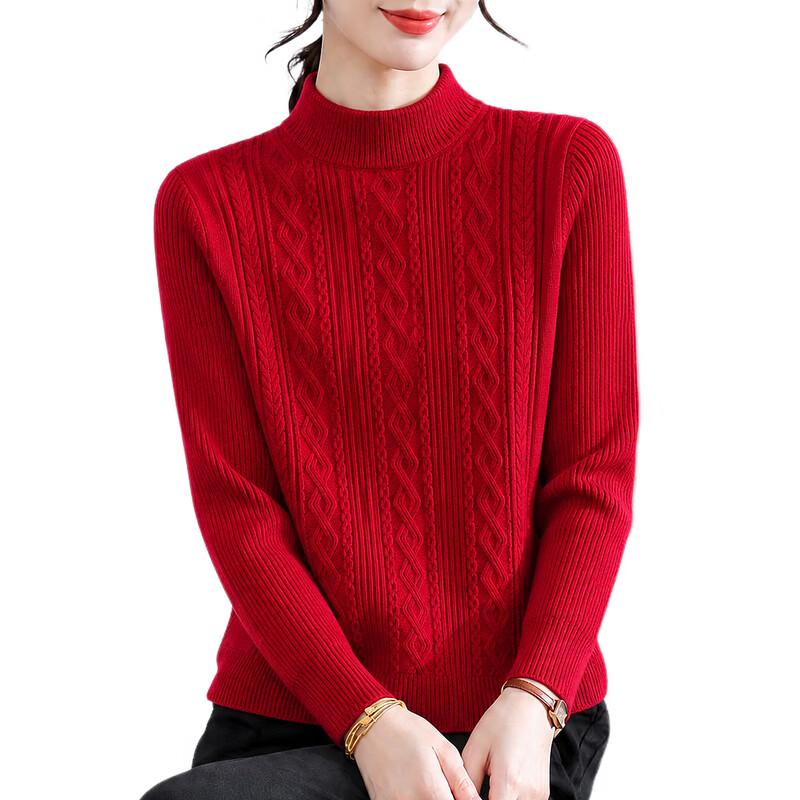 Hodo Women's Mock Neck Knitted Pullover