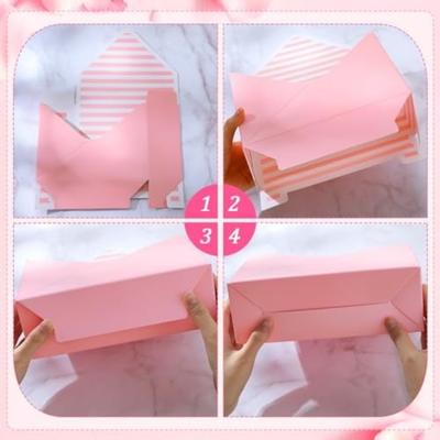 Gifts Folding Valentine Envelope Boxes DIY Stripes Flower Bouquet Package Empty Bouquet Envelope Box Valentine's Day