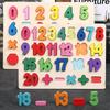 Drevené puzzle pre batoľatá Montessori hračky pre bábätká ABC Abeceda Číslo Tvar Zodpovedajúca dosková hra Predškolská vzdelávacia hračka pre deti 2-4