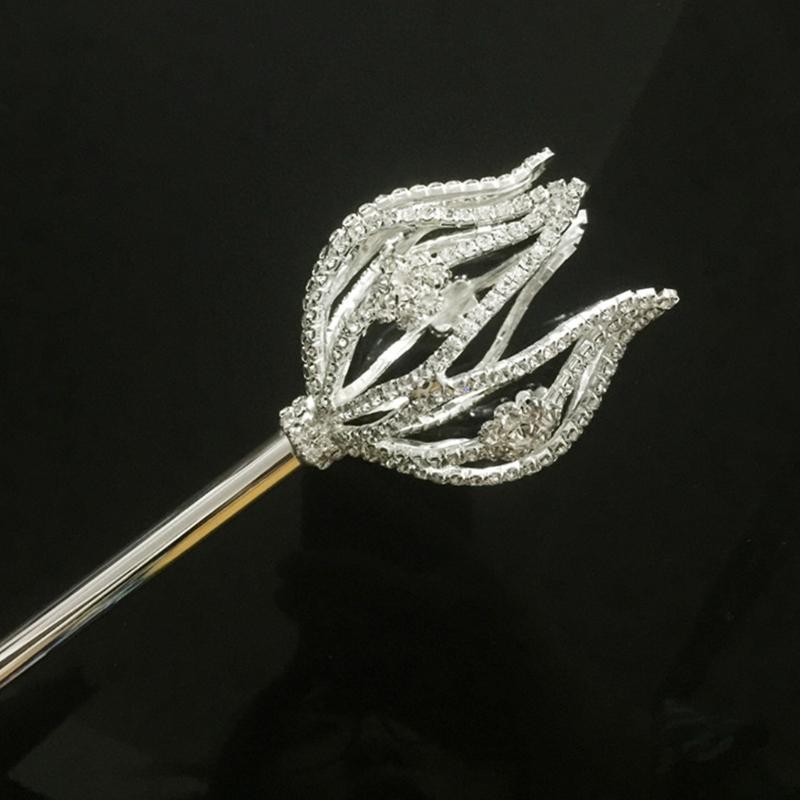 Rhinestones Flower Cosplay Wand Queen Scepter For Elegant Outfit Enhancement And Special Occasion Stage Performances