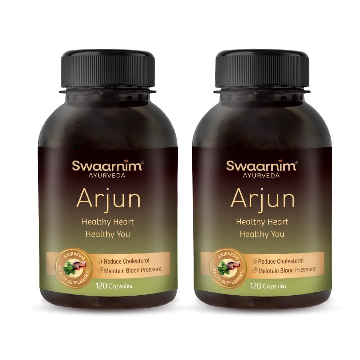 

Swaarnim Arjun Capsules Regulates Blood Pressure | 120 Capsules 200gm 0.4lbs Each Pack Of 2