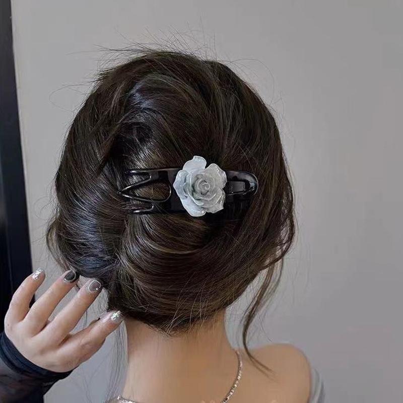 Elegante Exquisite Kamelienblume Haarspange Schlichtes Temperament Tuscheblume Haarspange Fortgeschrittener Sinn Hinterkopfspange Haarschmuck