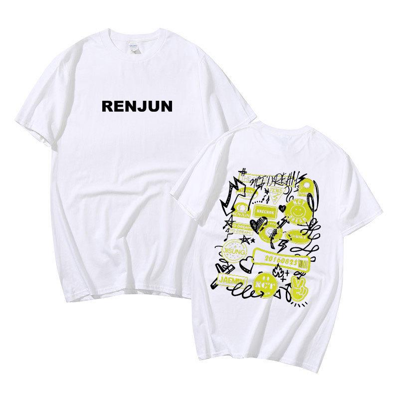 Letní tričko KPOP NCT Dream Unisex Ženy Móda Chlapci Dívky Harajuku Trička s krátkým rukávem Neformální Černá Cool trička Topy