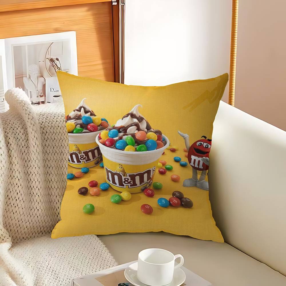 M Chocolate Candy Pillowcases Home Bedding Decorative Pillow Cover Wedding Super Soft Pillow Case