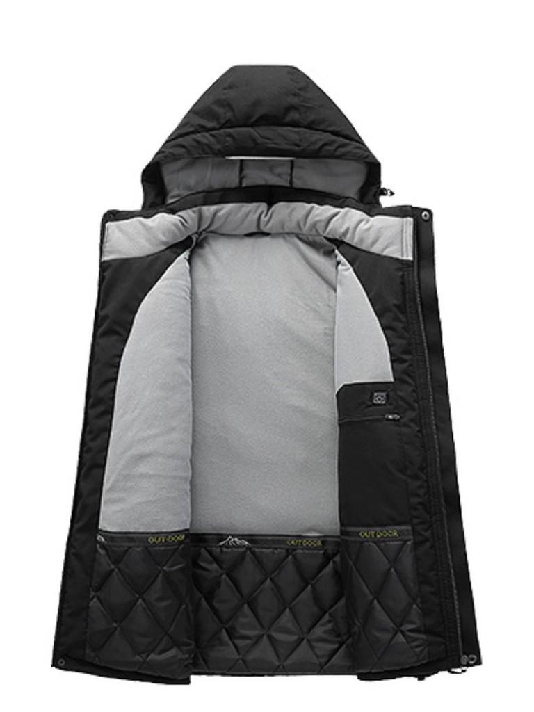 Heated Winter Cotton Jacket - Men's Outdoor Fashion, Mountaineering, Plush Velvet, Cold Protection, Thickened Heating Apparel