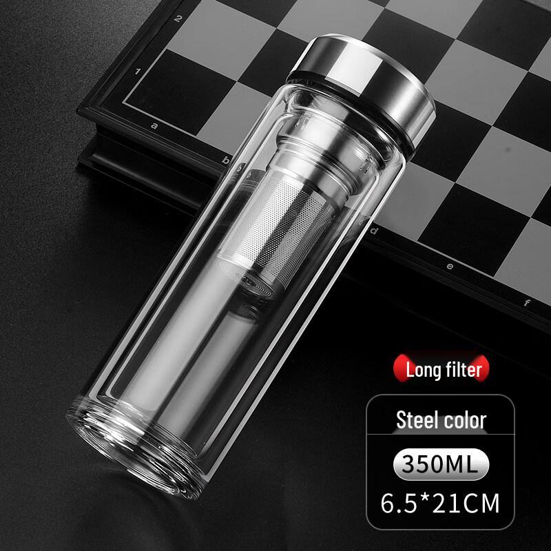 ZISIZ Double-Wall Glass Water Cup