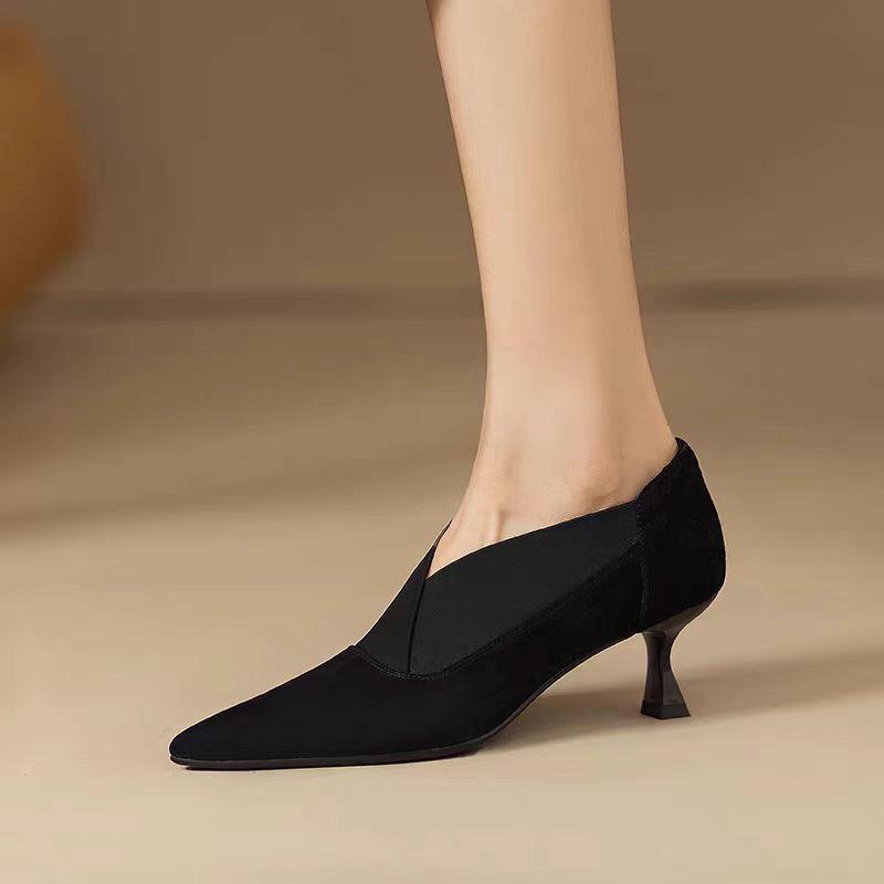 Versatile Women's Shoes Pointed Single Shoes Spring and Summer Evening Breeze Temperament Lady Elegant Non-slip High Heels