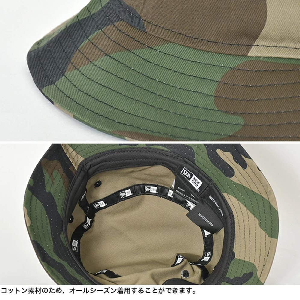 New Era Bucket 01 Hut mit gesticktem Logo Größe ML Weißer Hut, Baumwolle, Weiß, Schwarz, Marineblau, Camouflage, Denim, 11308380, 11308384, 11308382, 11308381,