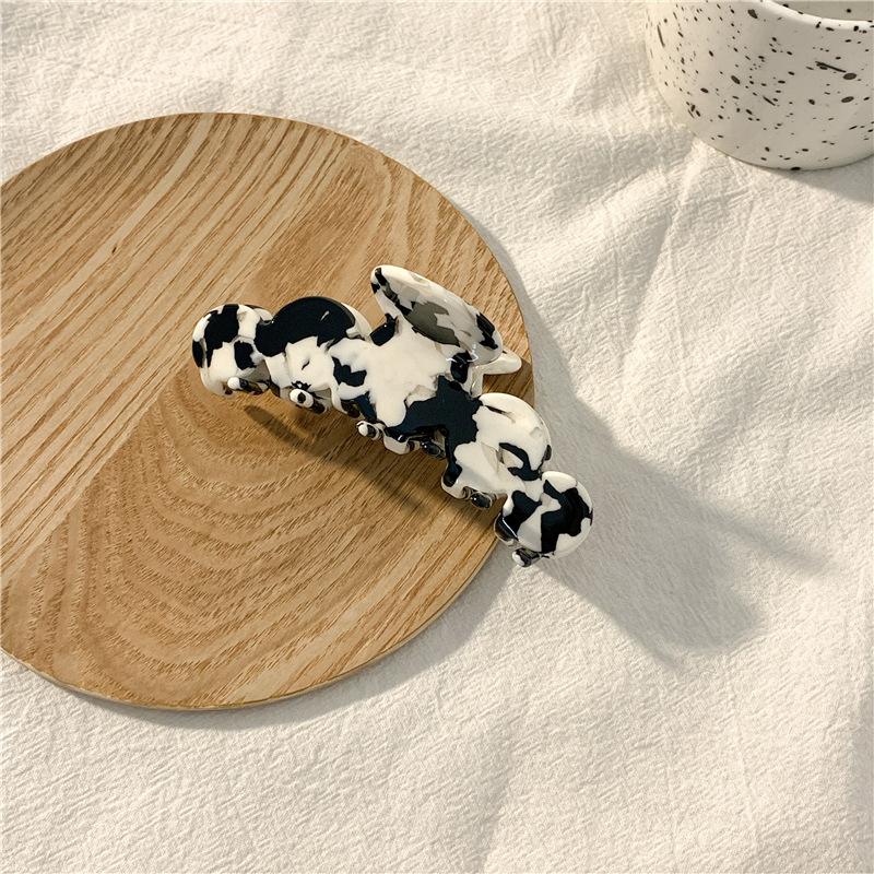 1pc Black and White Cow Color Grip Clip, New Ins Hair Clip, Butterfly Hollow Hair Clip, Back of the Head Hair Clip, Hair Clip