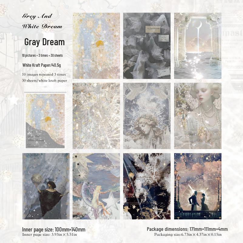 Сказочная ретро-бумага для журнала - Серия материалов Mò Mò для фонов DIY