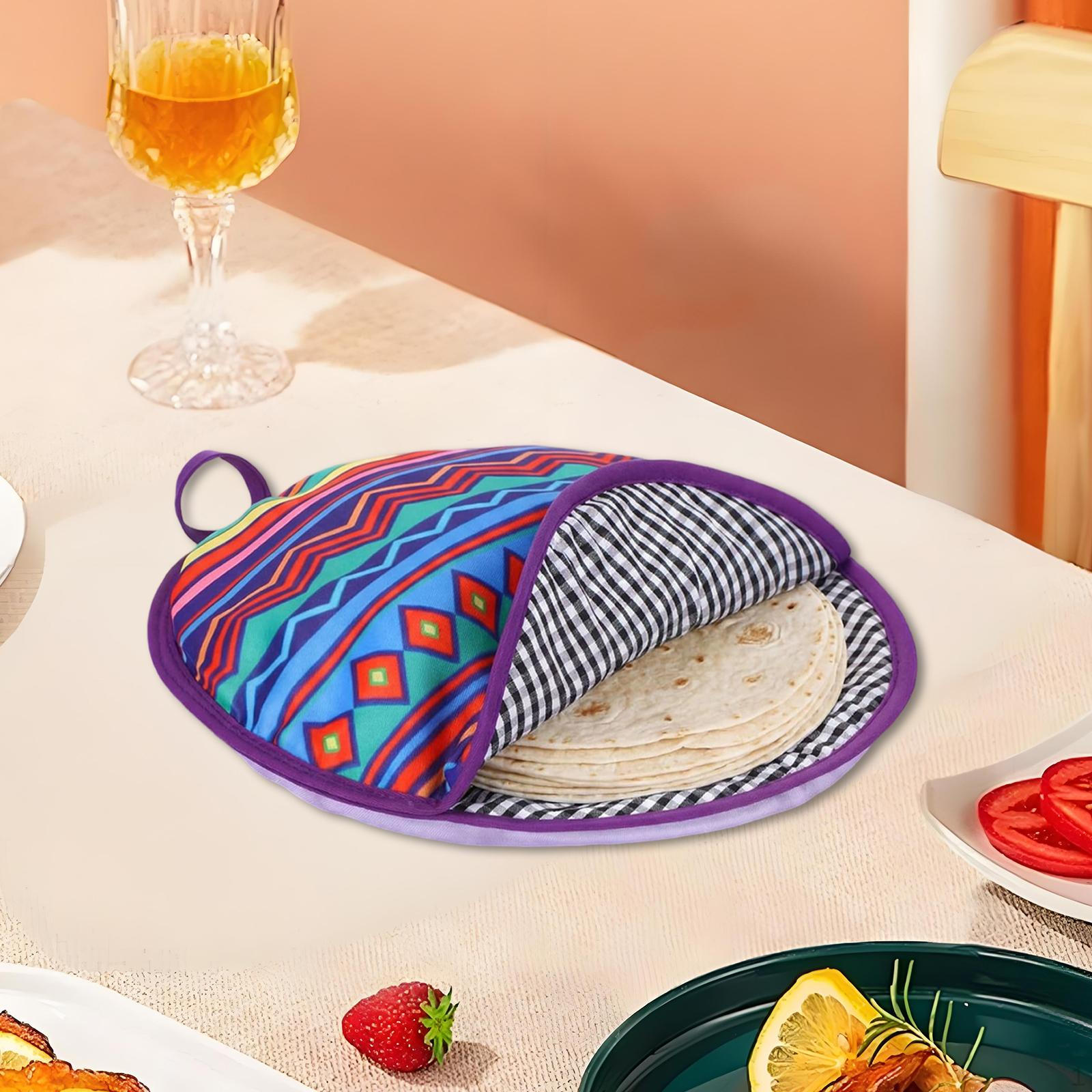 

Tortilla Warmer Pouch Holder for Tacos Naan and Pizza Rolls Household Food Insulation Bag