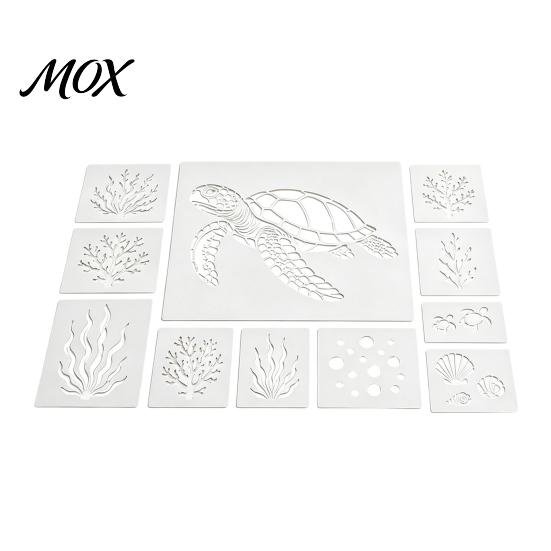 Ocean Theme Art Supplies for Adults Stencil Set, Sea Animal Wall Stencil, Plastic Octopus Mural Easy Alignment Crafting Sheets Stencils Painting Large