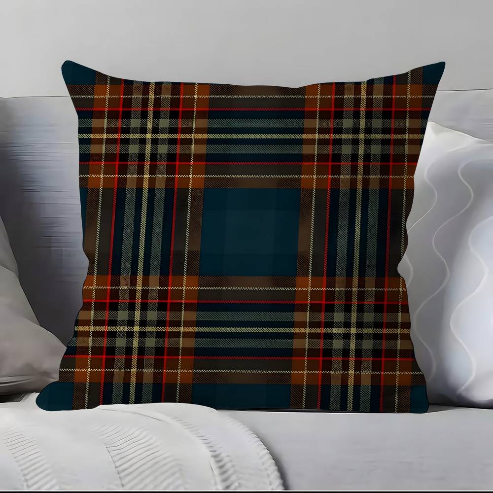 

Scottish T-Tartan Pillow Case Pillowcase Soft Skin Friendly & Comfortable With A Hidden Zipper 12x12Inch