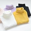 Mädchen Kinder Langarm Hoher Kragen T-Shirt Herbst Basic Oberteil