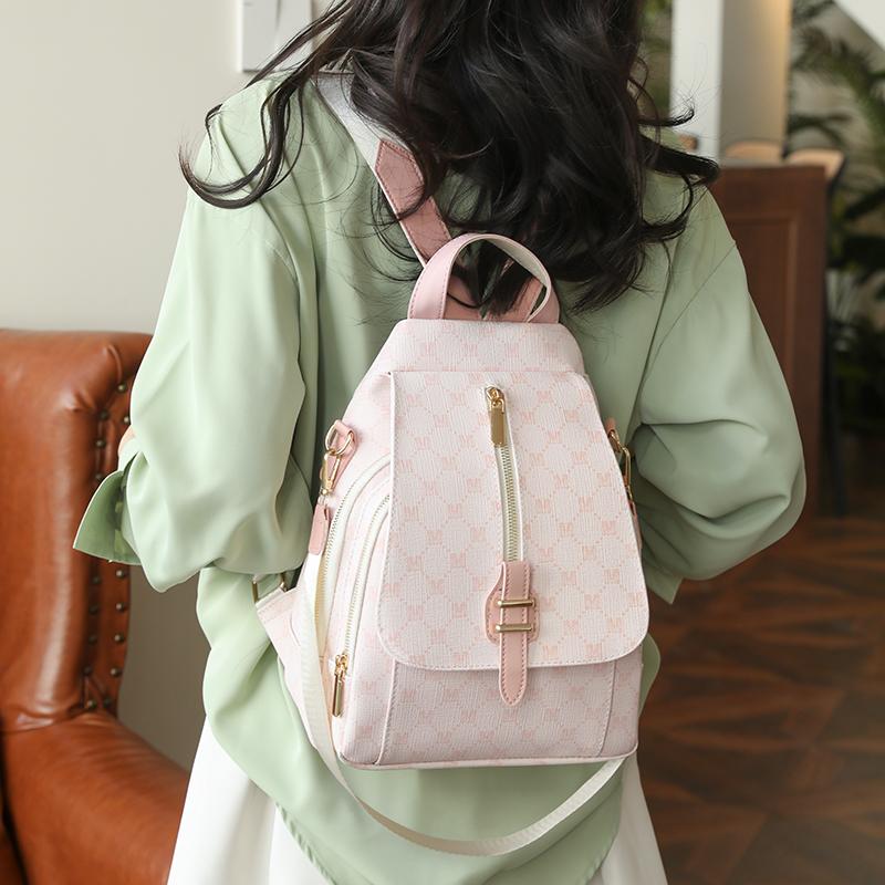 Print-Rucksack Damen-Rucksack aus weichem Leder, vielseitig verwendbar, Umhängetasche, Reiserucksack für Damen