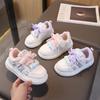 Kids' Canvas Leather Sneakers: Soft Sole, Velvet-Lined, White Toddler Sports Shoes for Autumn/Winter