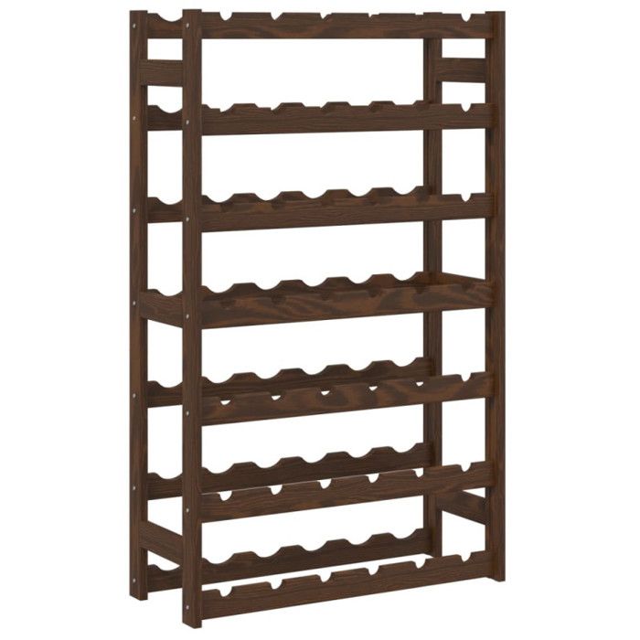 VidaXL Wine Rack for 42 Bottles Brown Solid Pine Wood 373392
