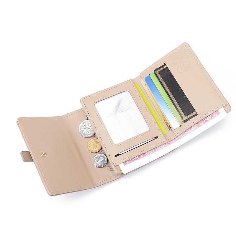 Women's Short Wallet with Simple Buckle and Foldable Handbag for Women