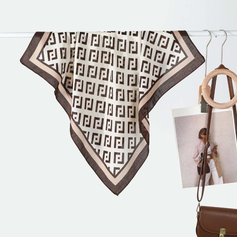 New Women's Temperament Small Square Scarf Decorative Scarf Velvet Small Silk Scarf New Autumn and Winter Warm Scarf