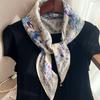 Spring & Autumn Silk Scarf: High-End Korean Style, Magnetic Buckle, Neck Protection, Versatile Temperament, Women's Square Scarf