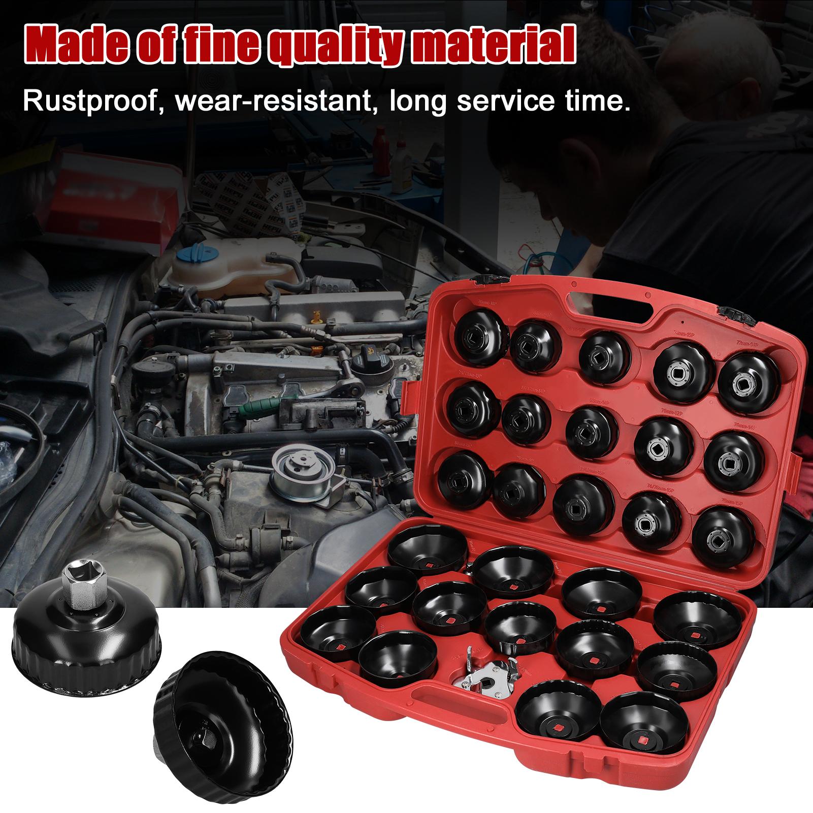 

30Pcs Oil Filter Wrench Set, 1Celsius2inch 12.5mm Mouth Fuel Filter Remover Tools Kit with Storage Box, for Car Maintenance and Repairing Accessorie