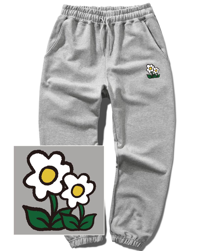 TRIPSHION Double Flower Logo Jogger Sweatpants - Gray