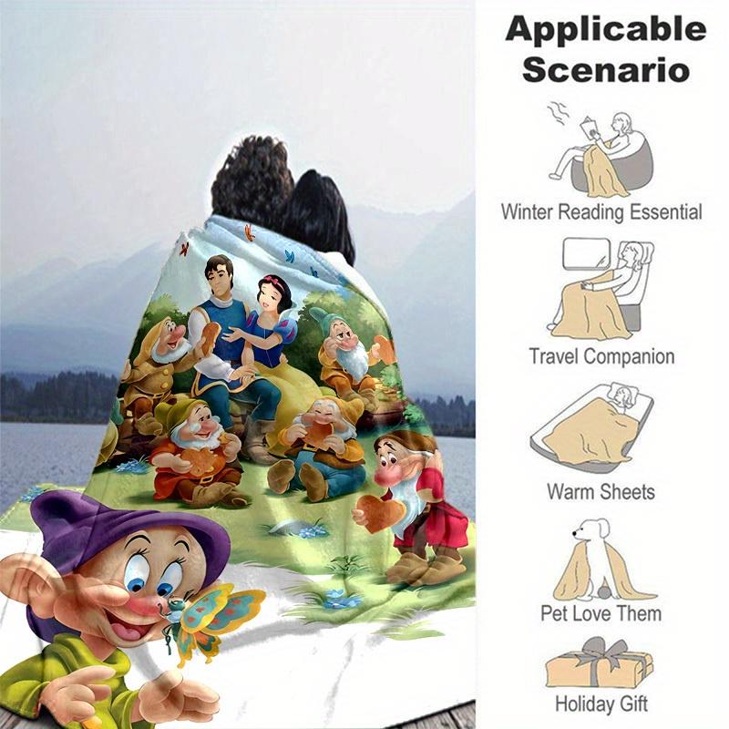 1 pezzo, Biancaneve e i Sette Nani Disney Coperta Arredo Casa, Plaid per Divano, Esterno, Regalo per Amici, Camera da Letto, Soggiorno, Viaggio