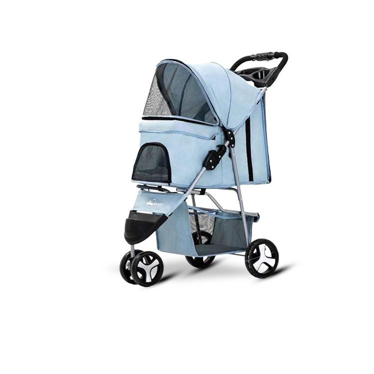 Three-Wheeled Lightweight Pet Stroller for Small and Medium Dogs and Cats, Foldable and Universal Design