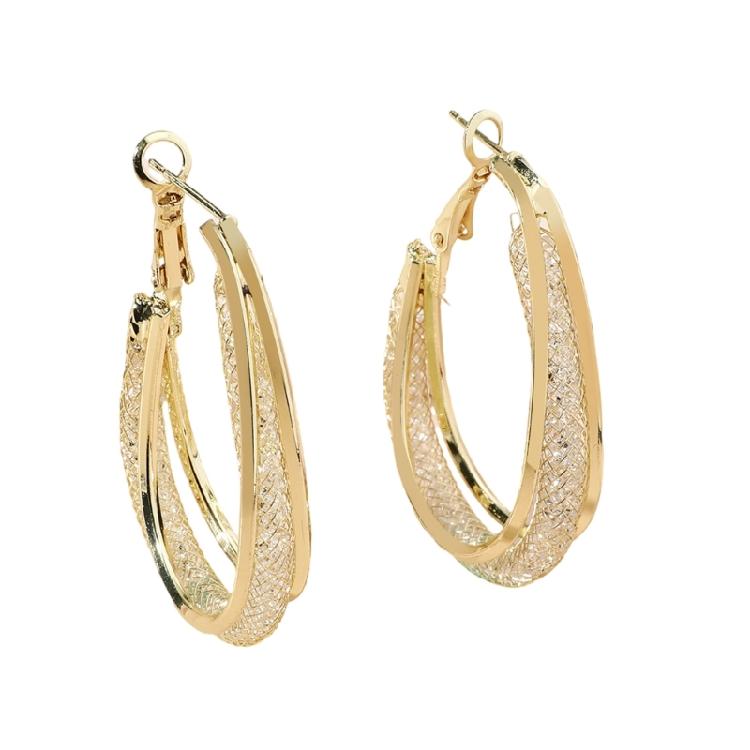 

Шикарні Великі Сережки-Обручі зі Сплаву Вишукані Великі Сітчасті Сережки-Обручі для Сучасних Жінок Зручні Прикраси для Вух 1