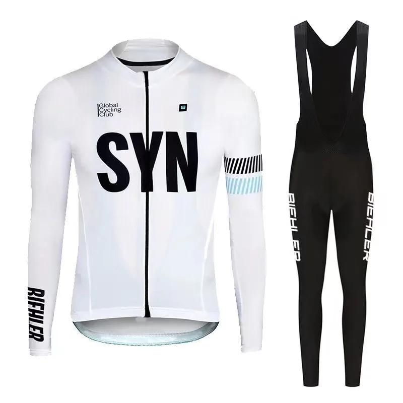 Spring Autumn Long Sleeve Cycling Clothing Set Mountain Bike Jersey 2026 Autumn Long Sleeved Breathable Cycling Suit Set XS