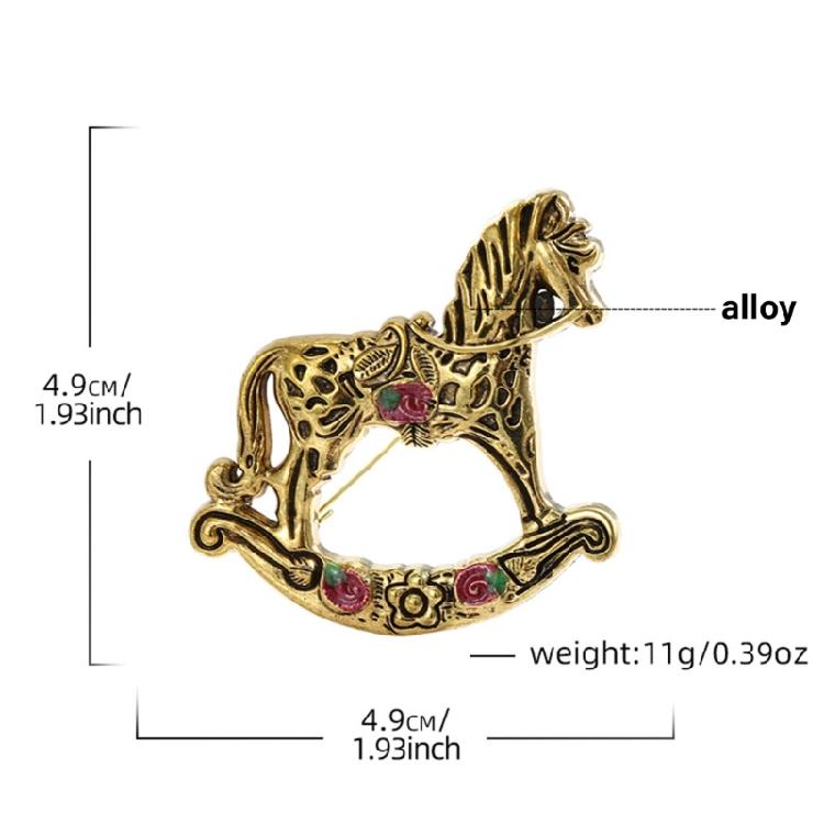 Unique Rocking Horse Brooch Pin Portable Accessory Convenient for Women Unisex Lovely Toy Designs Fashion Pin Wear