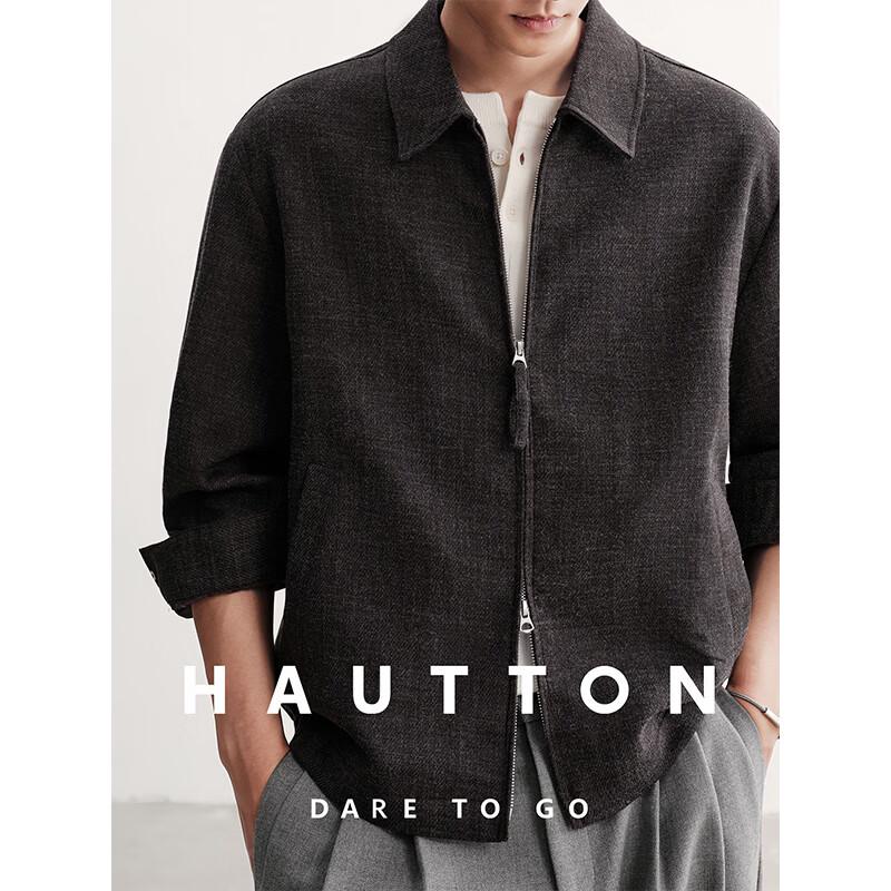 HAUT TON Vintage Matte Wool-Feel Oversized Lapel Jacket