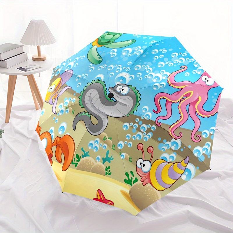 1pc Sea Creatures Themed High-quality Umbrella,Automatic Opening and Closing Umbrella,Multi-functional Umbrella G0811198