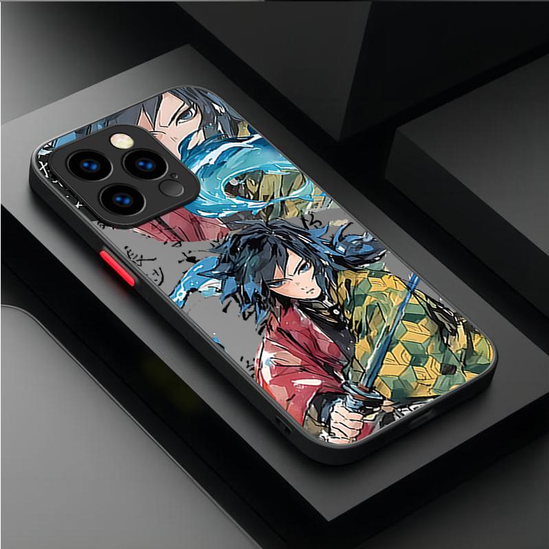 Anime D-Demon Slayer For iPhone 16 15 Promax Phone Case for Iphone 13 Case Silicone Matte Cover Shockproof Protective Soft Cover