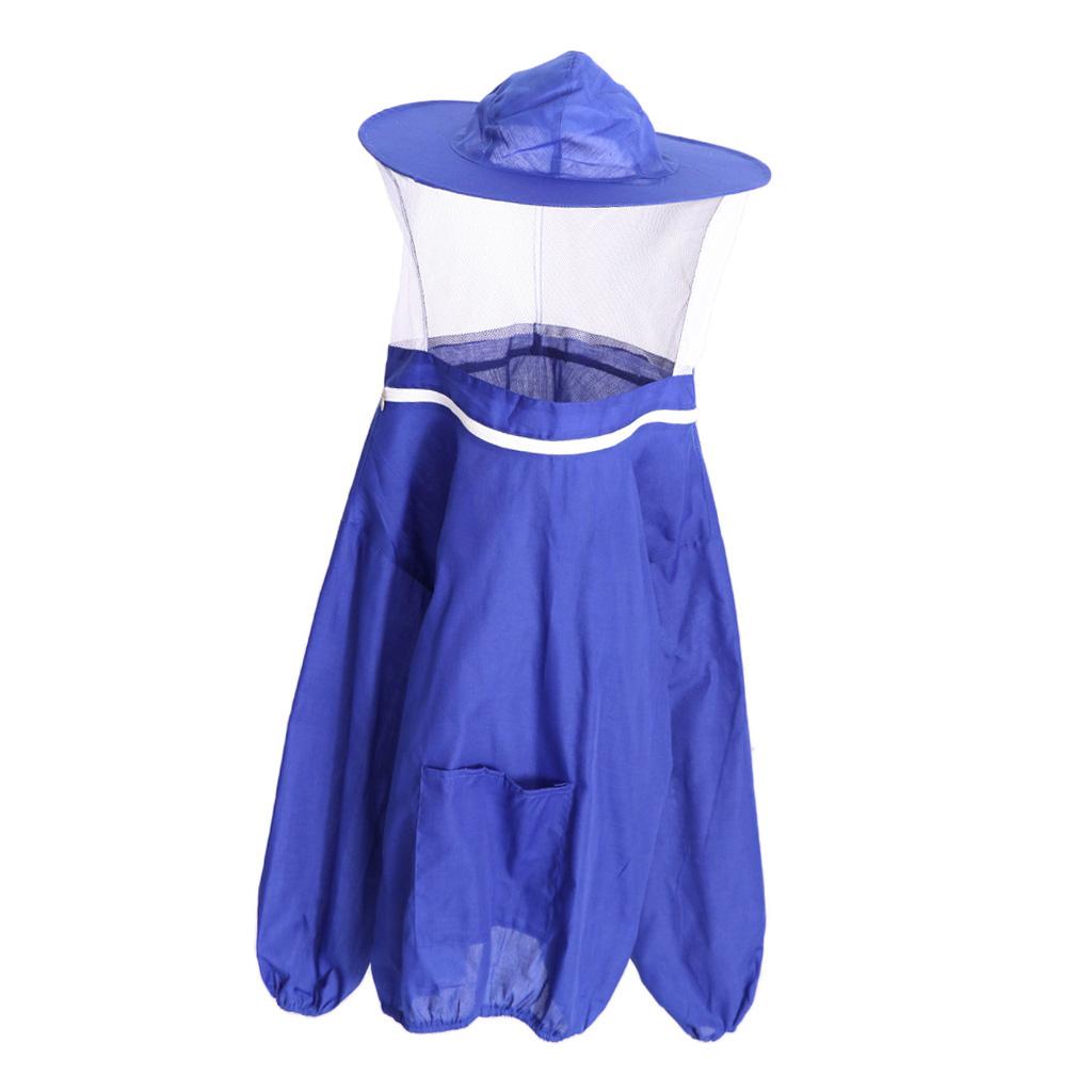 Beekeeping Suit Protective Coat Smock, Gloves, Frame Holder, Mesh Hat