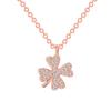 Pink Diamond Lucky Grass Pendant Collarbone Chain Female, Niche Design Wind Four-Leaf Clover Necklace