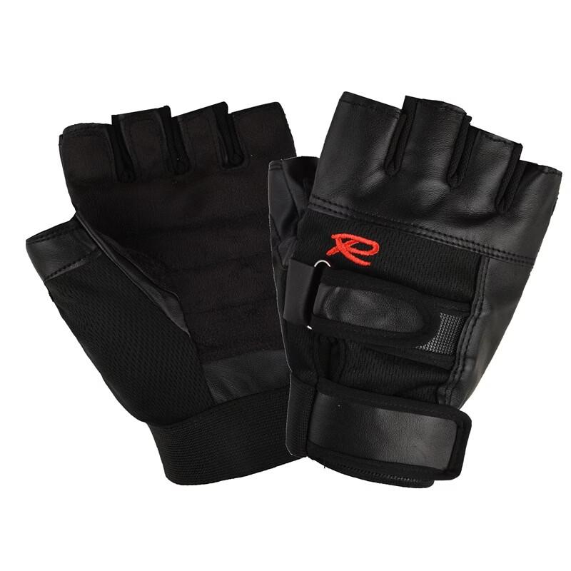 Men s Faux Leather Half-Finger Motorcycle Gloves
