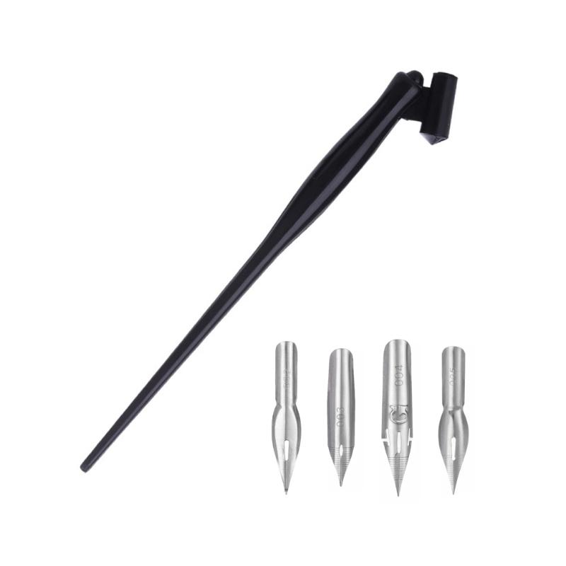 

Наклонный держатель для перьевой ручки с 4 сменными наконечниками, смоляной держатель для перьевой ручки для начинающего художника, для письма, рисования, художественных иллюстраций 1