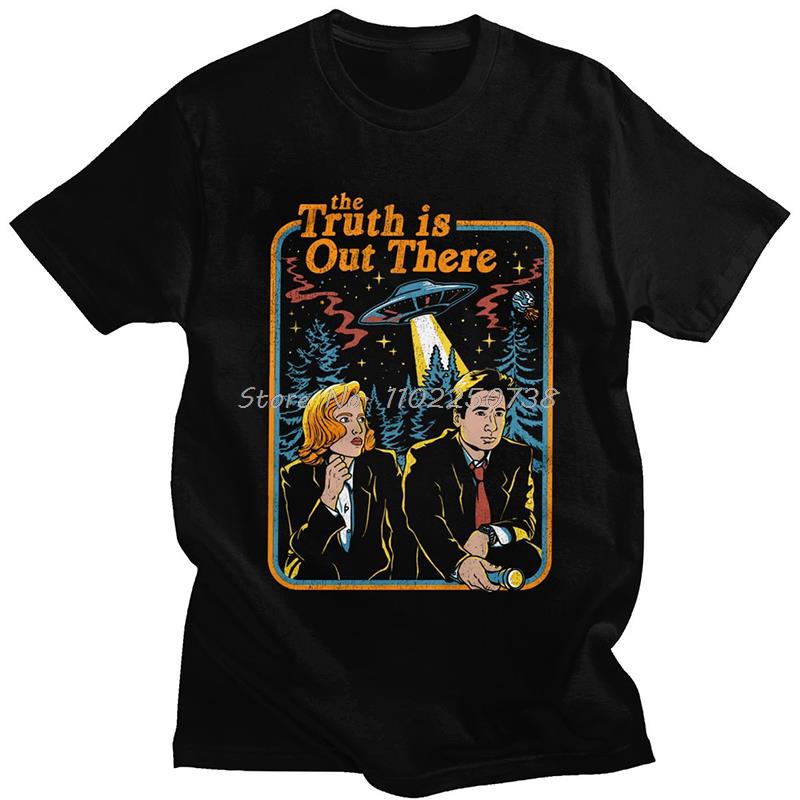 Vintage The X Files Tshirt Men The Truth Is Out There Tshirt Anime Harajuku Streetwear Cartoon Tee Short Sleeve Cotton Tshirt S