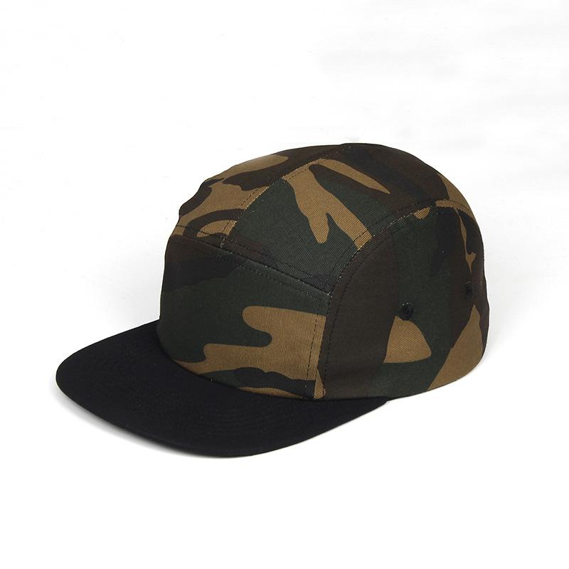 Cotton 5-Panel Flat Brim Baseball Cap, Unisex Aviator Skateboard Camping Hat, Street Hip Hop Headwear