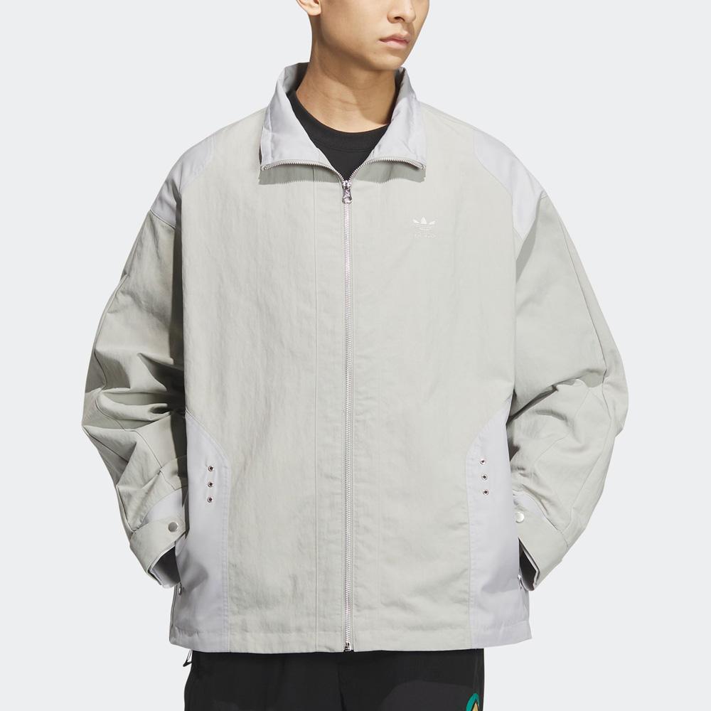 Adidas Originals Trefoil Solid Zip-Up Stand Collar Track Jacket Men Outerwear Light-Grey IK3710