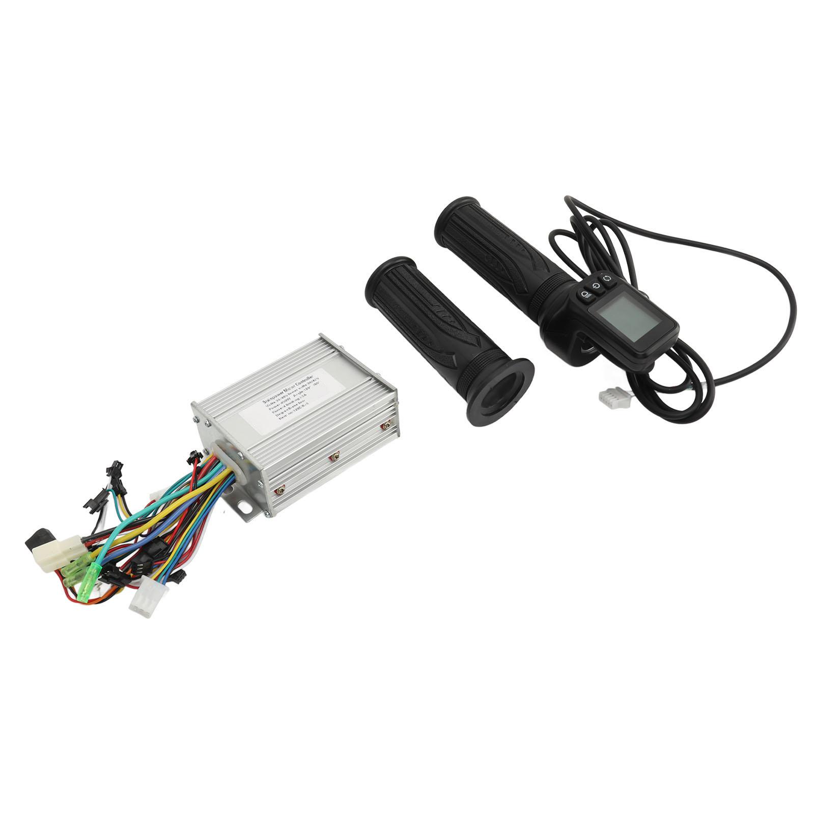 Bike Controller Kit 36V 48V 450W 23A Motor Controller Throttle Grip with LCD Panel Kit for Modification
