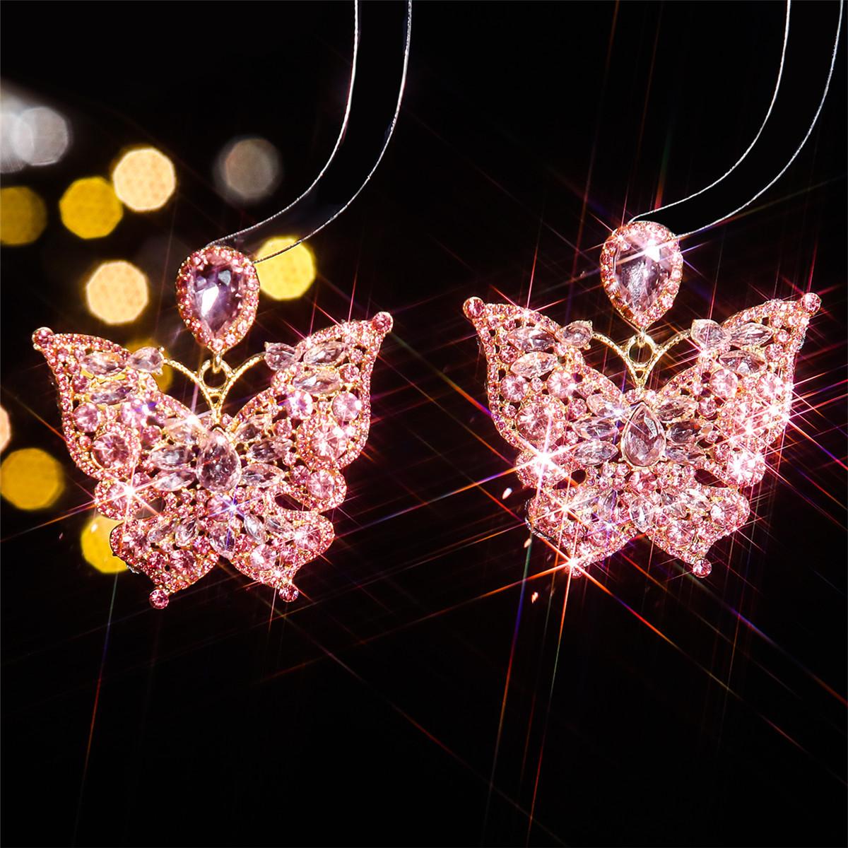 

Новые серьги со стразами из цветного стекла, серьги с индивидуальными преувеличенными бабочками, женские серьги, 1 пара