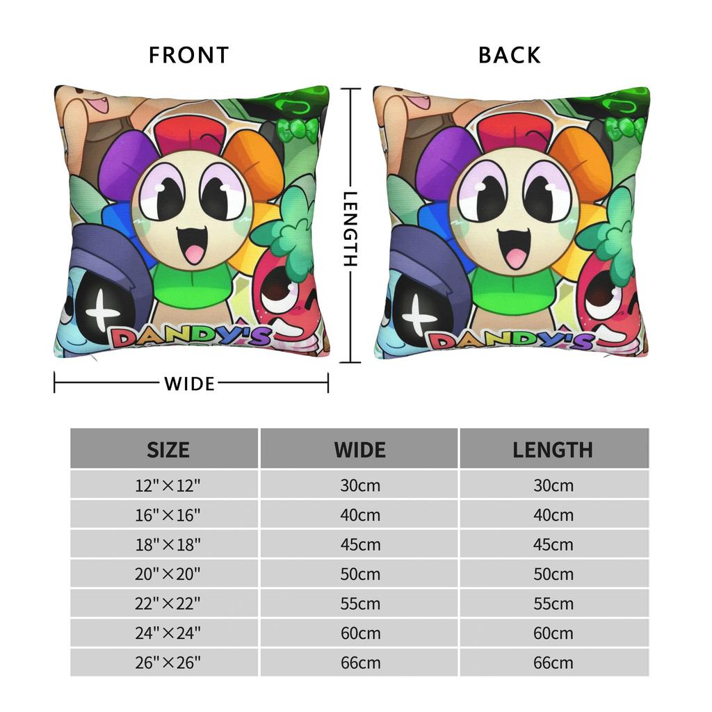 Dandy's World Pillow Cover Game Comfy Cushion Cover Novelty Pillow Case For Couch Sofa Bedroom