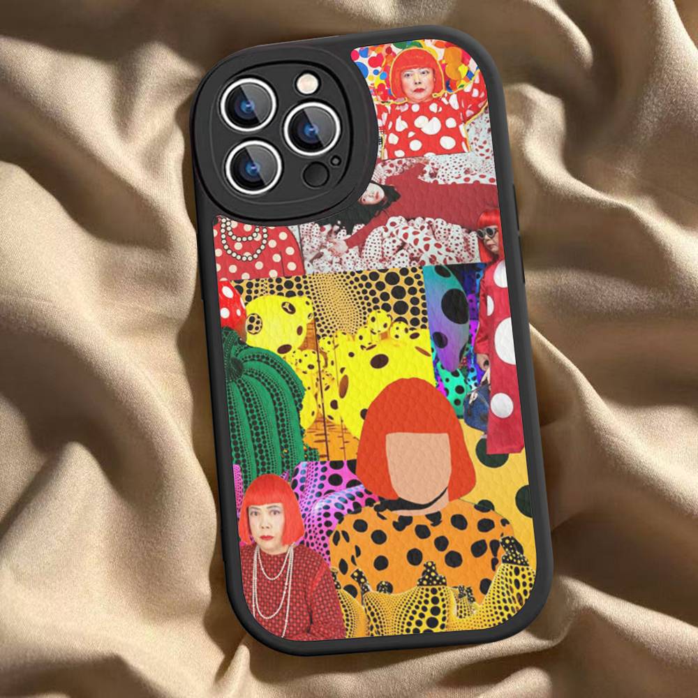 Art Y-Yayoi KusamaS Phone Case For IPhone 16 15 14 11 12 13 Pro Max Plus Back Leather Shell