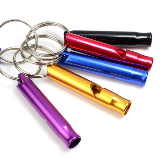 3Pcs Emergency Whistles Multifunction Super Loud Shrill Sound with Keychain Anodic Treatment Signaling
