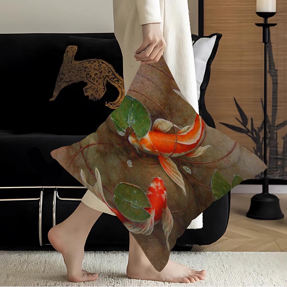 Koi Fisch Ahorn Design Kissenbezug Glückliche Herbsternte Dekoration Feiertagsdekoration Kissenbezug