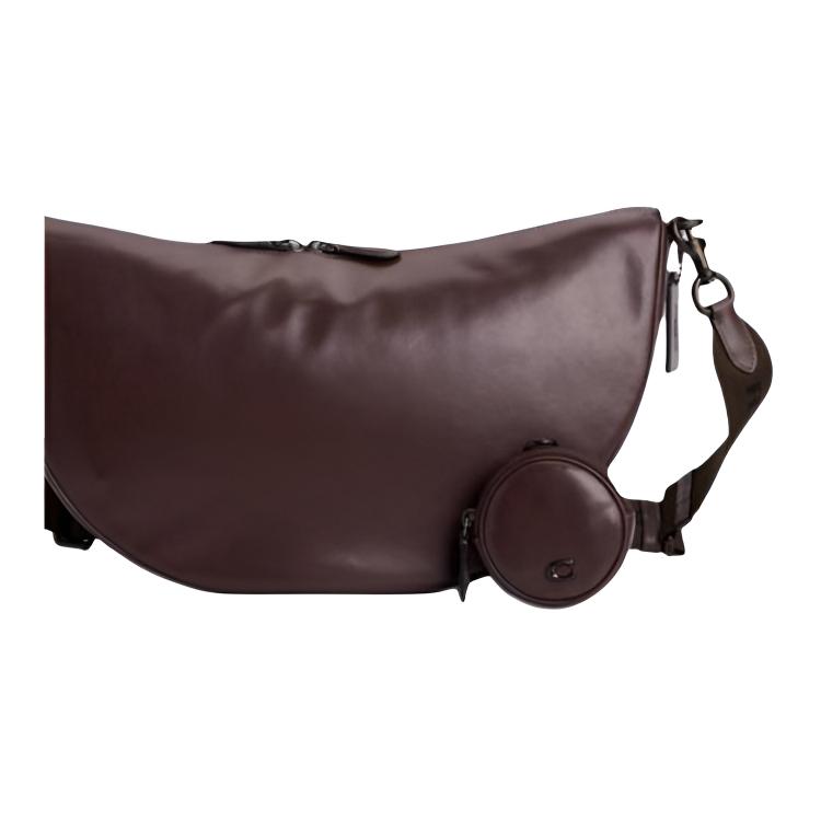 Coach Sac bandoulière en cuir Hall Soft 45 Fermeture éclair sur le dessus Grand sac pour femme Marron érable CAH86-MPL