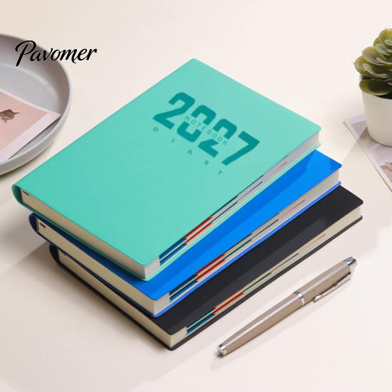 Hardcover Journal for Business 2027 A5 Daily Planner, 365 Day Time Management Schedule Notebook Foreign Trade Planner Work Study, Imitation